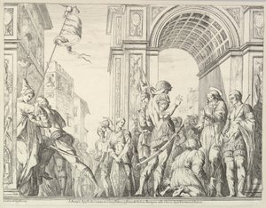 Sint Jacob geneest een blinde man, uit Het verhaal van de heiligen Jacobus en Christoffel in de Erem...