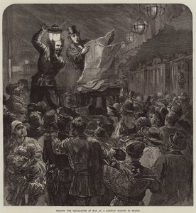 Het Voorlezen van de Oorlogsverklaring op een Treinstation in Frankrijk door David Henry Friston