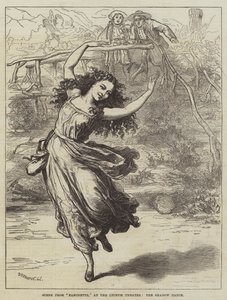 Scène uit Fanchette, in het Lyceum Theatre, de Schaduw Dans