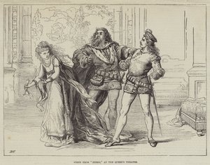 Scène uit Hinko, in het Queens Theatre door David Henry Friston