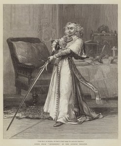 Scène uit Richelieu, in het Lyceum Theater