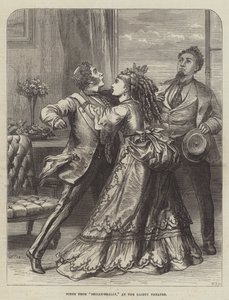 Scène uit Shilly-Shally, in het Gaiety Theatre door David Henry Friston
