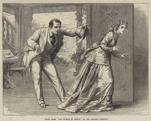 Scène uit De Vrouw in het Wit, in het Olympic Theatre door David Henry Friston