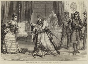 Scène uit het nieuwe stuk, Clancarty, in het Olympic Theatre door David Henry Friston