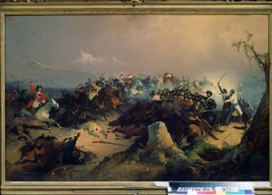 Aanval door de Tsjerkessen op de Russische cavalerie op 24 mei 1846 door David Johann Friedrch Koenig