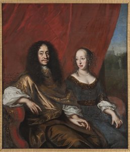 Gustav Adolf (1633-1695), hertog van Mecklenburg-Guestrow en Magdalene Sibylle van Holstein-Gottorp (1631-1719) door David Klöcker Ehrenstrahl