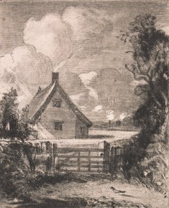 Huisje in een korenveld door David Lucas