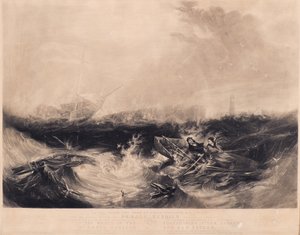 Grace Darling en haar vader redden de negen overlevenden van de Forfarshire