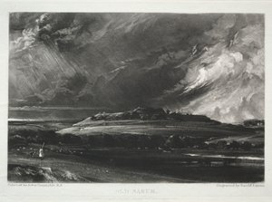 Verschillende onderwerpen van landschap, kenmerkend voor Engels landschap uit schilderijen van John Constable, R.A.: Oud Sarum
