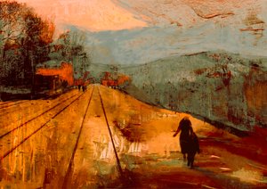 Rode straten, 2017 (schilderij) door David McConochie