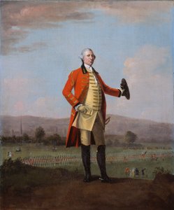 Sir Armine Wodehouse, MP, bij een review van zijn regiment nabij Norwich, circa 1759