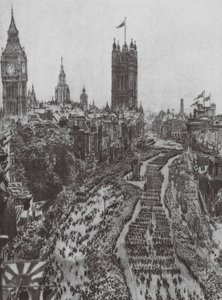 Londen: Het Cenotaaf door David Muirhead (after) Bone