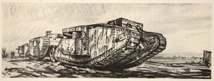 Een rij tanks, illustratie uit 