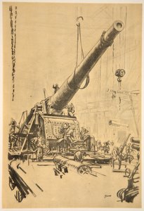 Een groot kanon monteren, illustratie uit 