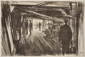 Aan boord van een slagkruiser: tussen dekken, illustratie uit 