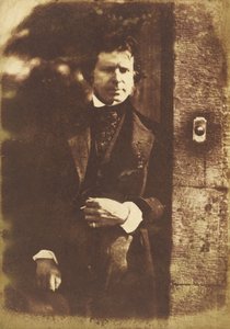 David Octavius Hill bij de poort van Rock House, Edinburgh door David Octavius Hill, Robert Adamson