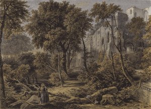 Abdij van Dunfermline door David Octavius Hill and Robert Adamson