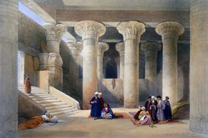Interieur van de Tempel in Esna, Boven-Egypte, 1838 door David Roberts, Louis Haghe