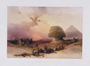 Nadering van de Simoom. Woestijn van Gizeh, uit "Egypte en Nubië" door David Roberts