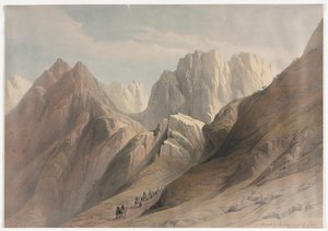 Beklimming van het lagere bereik van de Sinaï door David Roberts