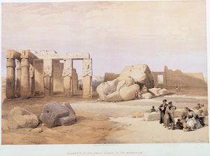 Fragmenten van de grote Kolossen, bij het Memnonium, in 