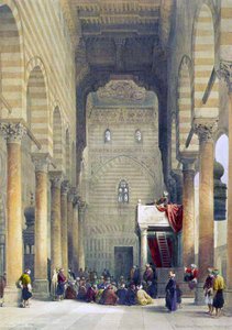 Interieur van de moskee van de Metwalys door David Roberts