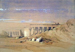 Zijaanzicht van de tempel genaamd Typhonaeum in Dendera, Egypte door David Roberts