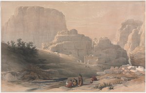 Petra, Onderkant van de Vallei, Uitzicht op de Akropolis