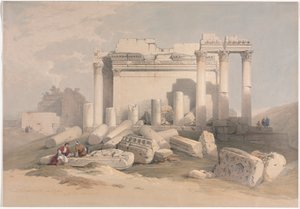 Ruïnes van het Oostelijke Portiek van de Tempel van Baalbek, 1839