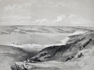 Meer van Galilea (lithografie) door David Roberts