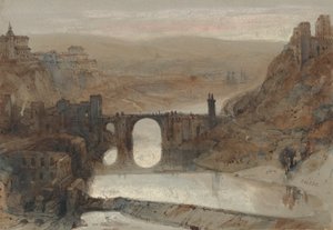De Brug van Toledo, bij Madrid, Spanje door David Roberts