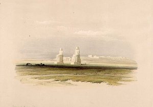 De Kolossen van Memnon, uit "Egypte en Nubië", Vol.1 door David Roberts