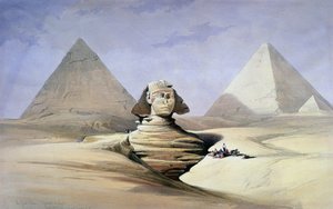 De Grote Sfinx en Piramides van Gizeh door David Roberts