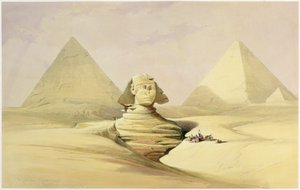 De Grote Sfinx en de Piramides van Gizeh, Egypte, ca. 1845 door David Roberts