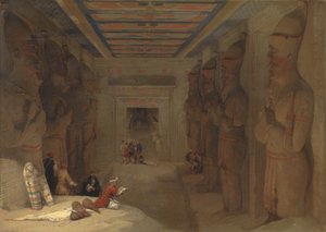 De Hypostyle Hall van de Grote Tempel in Abu Simbel, Egypte door David Roberts