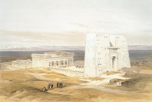 De Tempel van Edfu, door David Roberts, gravure