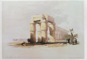 Gezicht op Luxor, Thebe met de zuilengalerij rond de binnenplaats van de Tempel van Luxor ... door David Roberts
