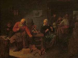 Interieur van een schoenmakerij