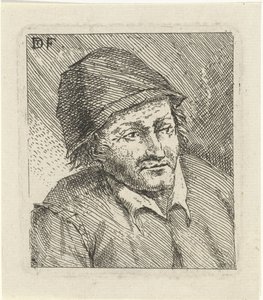 Buste van een man met hoed naar rechts door David Teniers (II)