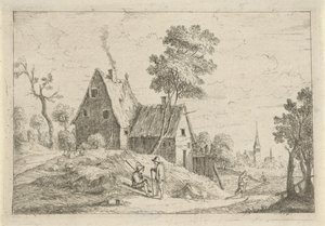 Landschap met een woning door David Teniers (II)