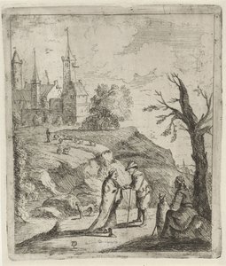 Landschap met waarzegster door David Teniers (II)