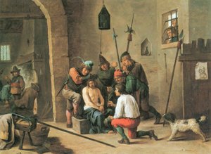 Dutch: De doornenkroning Man of Sorrows door David Teniers the Younger