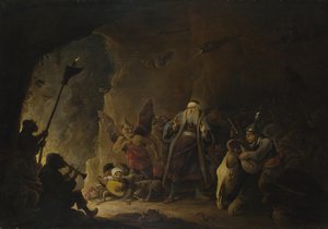 De rijke man wordt naar de hel geleid