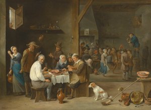 De hammaaltijd door David Teniers the Younger