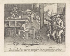 Bedrieger bestraft het slijpen van neus en oren door David Vinckboons (I) (possibly)