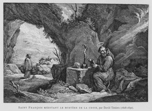 St Franciscus Mediterend over het Mysterie van het Kruis