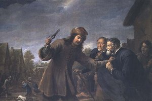 Aanval op een Dorp, 1648 door David Teniers the Younger