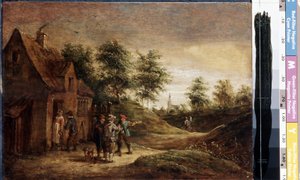 Voor de taverne