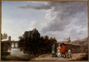 Het kasteel van Teniers in Perck. Schilderij door David Teniers II de jonge (1610-1690) 17e eeuw