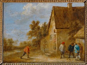 Jeu de boules ... door David the Younger Teniers